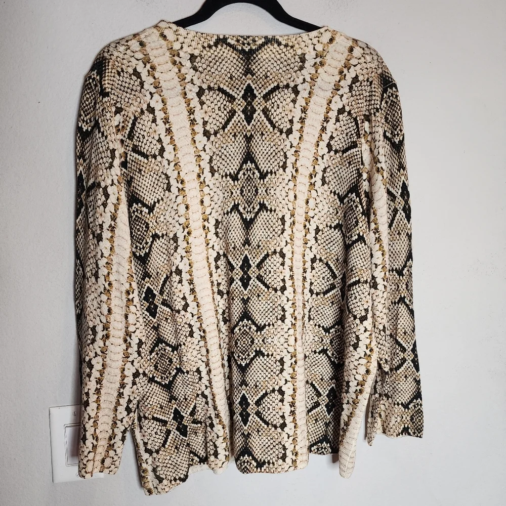 J. Crew Merino Wool Tippi Snakeskin Print‎ Sweater Size 2X